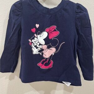 GAP Kids Navy Minnie Mouse Valentines Day Disney Long Sleeve Tee 2T